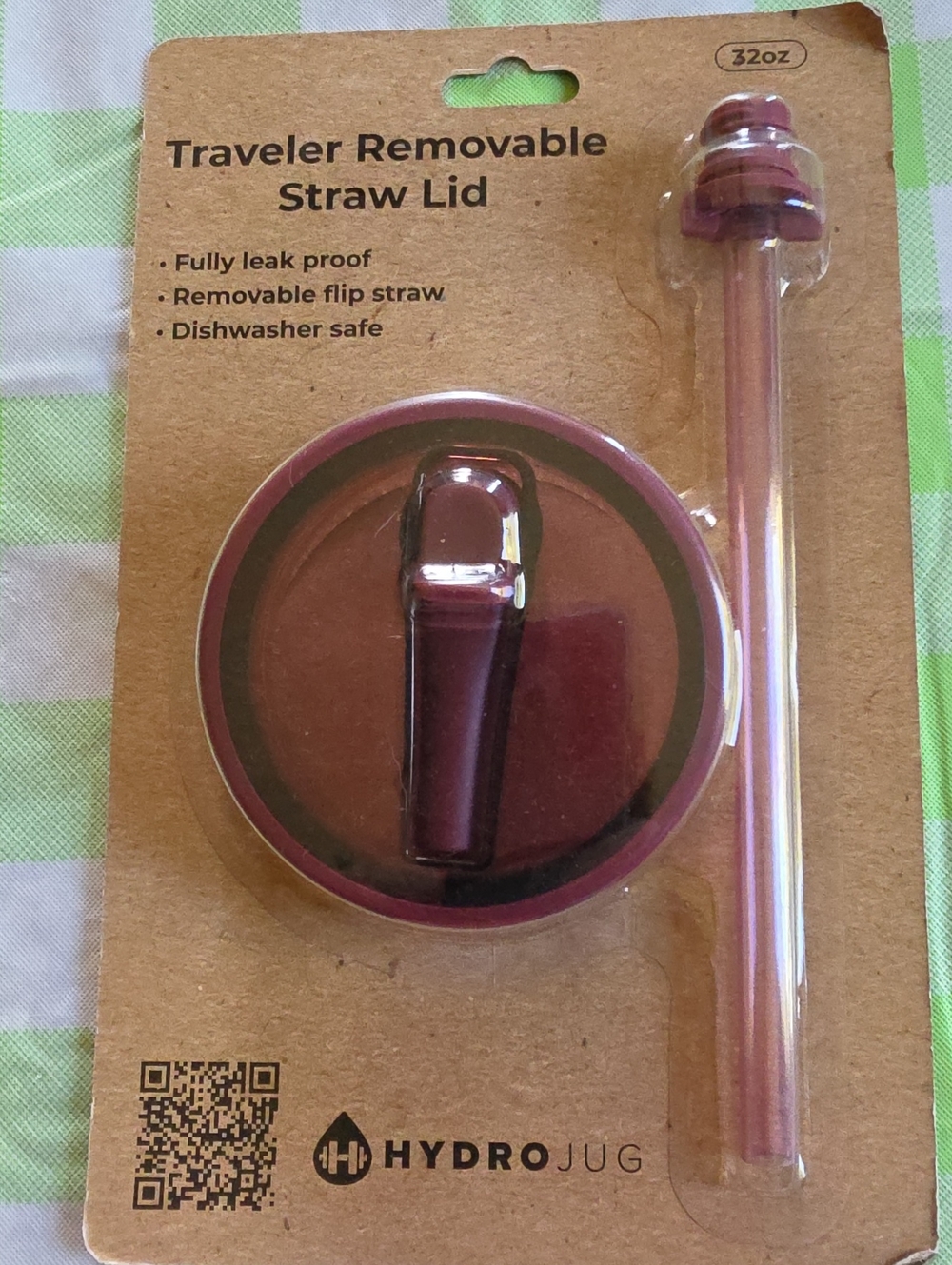HydroJug 32 oz Traveler Removable Straw Lid - Merlot